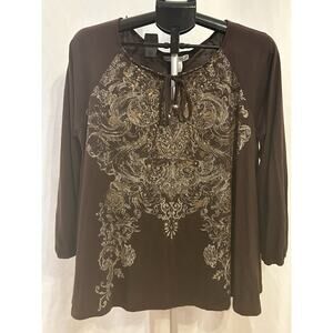RXB Boho Brown Blouse Women's size XL